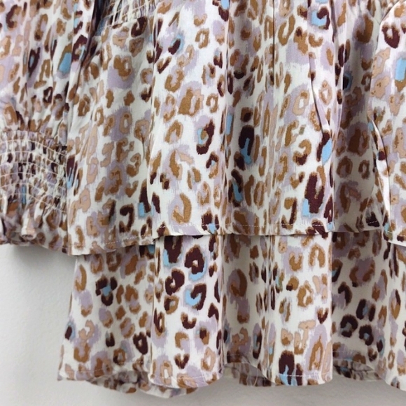 ❤️Bundle Only❤️ STYLE RACK LA Cream W/Brown Tan & Baby-Blue Leopard Print Dress - Picture 9 of 13